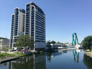 Panorama - River Tower, rzeka Brda, Most Uniwersytecki
